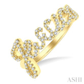 1/3 Ctw'Jessica' Script Name Round Cut Diamond Ring in 10K Yellow Gold
